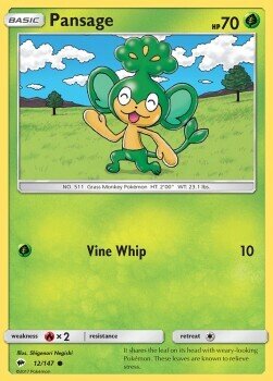 Carta pokemon Pansage (BUS 12)-Ombre Infuocate-C - lingua ITA-condizione NM