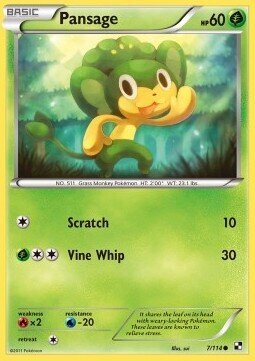 Carta pokemon Pansage (BLW 7)-Nero e Bianco-C - lingua ITA-condizione EX