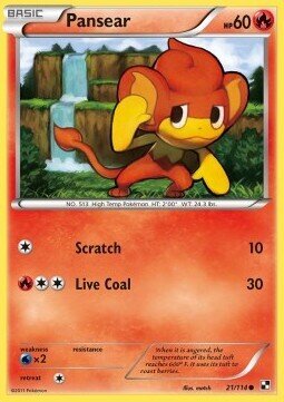 Carta pokemon Pansear (BLW 21)-Nero e Bianco-C - lingua ITA-condizione LP
