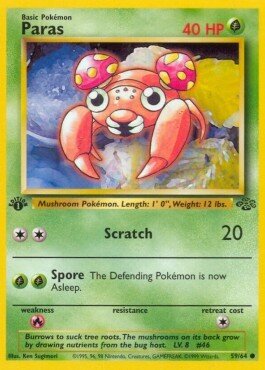 Carta pokemon Paras (JU 59)-Jungle-C - lingua ITA-condizione PO