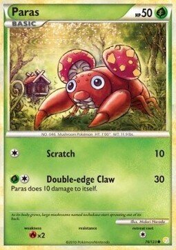 Carta pokemon Paras (HS 76)-HeartGold & SoulSilver-C - lingua ITA-condizione EX