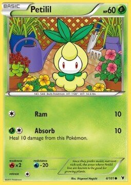 Carta pokemon Petilil (NVI 4)-Vittorie Regali-C - lingua ITA-condizione EX