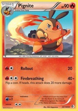Carta pokemon Pignite (BCR 25)-Confini Varcati-U - lingua ITA-condizione EX