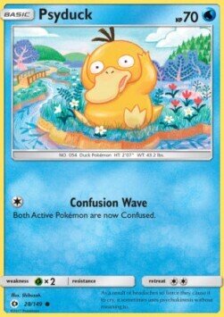 Carta pokemon Psyduck (SUM 28)-Sole e Luna-C - lingua ITA-condizione NM