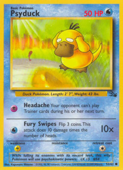 Carta pokemon Psyduck (FO 53)-Fossil-C - lingua ITA-condizione EX