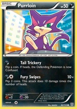 Carta pokemon Purrloin (PLS 82)-Uragano Plasma-C - lingua ITA-condizione EX