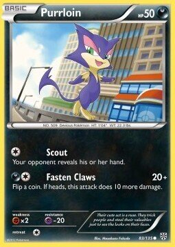 Carta pokemon Purrloin (PLS 83)-Uragano Plasma-C - lingua ITA-condizione EX