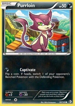 Carta pokemon Purrloin (BCR 90)-Confini Varcati-C - lingua ITA-condizione EX