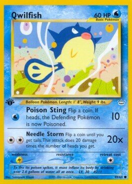 Carta pokemon Qwilfish (NR 49)-Neo Revelation-C - lingua ITA-condizione PO