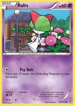 Carta pokemon Ralts (PLS 59)-Uragano Plasma-C - lingua ITA-condizione EX