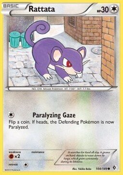 Carta pokemon Rattata (BCR 104)-Confini Varcati-C - lingua ITA-condizione EX