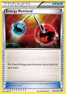 Carta pokemon Recupero di Energia (BLW 92)-Nero e Bianco-U - lingua ITA-condizione EX