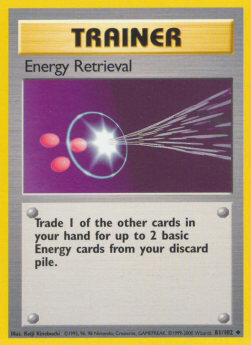 Carta pokemon Recupero di Energia (BS 81)-Set Base-U - lingua ITA-condizione LP