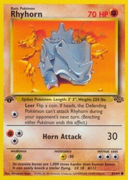Carta pokemon Rhyhorn (JU 61)-Jungle-C - lingua ITA-condizione PO