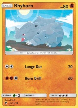 Carta pokemon Rhyhorn (BUS 65)-Ombre Infuocate-C - lingua ITA-condizione NM