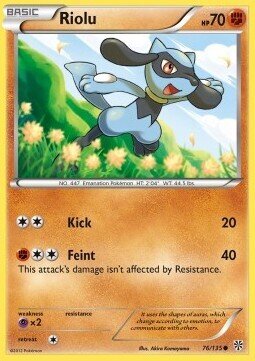 Carta pokemon Riolu (PLS 76)-Uragano Plasma-C - lingua ITA-condizione EX