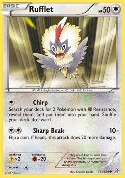 Carta pokemon Rufflet (DRX 111)-Stirpe dei Draghi-C - lingua ITA-condizione EX