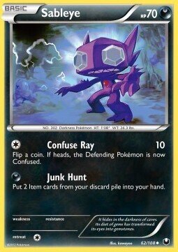 Carta pokemon Sableye (DEX 62)-Esploratori delle Tenebre-U - lingua ITA-condizione EX