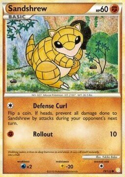 Carta pokemon Sandshrew (HS 79)-HeartGold & SoulSilver-C - lingua ITA-condizione EX