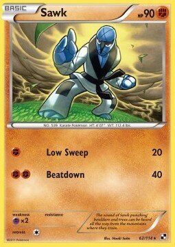 Carta pokemon Sawk (BLW 62)-Nero e Bianco-R - lingua ITA-condizione EX