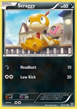 Carta pokemon Scraggy (PLS 85)-Uragano Plasma-C - lingua ITA-condizione EX