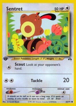 Carta pokemon Sentret (NDI 63)-Neo Discovery-C - lingua ITA-condizione EX