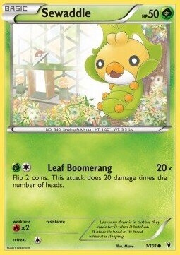 Carta pokemon Sewaddle (NVI 1)-Vittorie Regali-C - lingua ITA-condizione EX