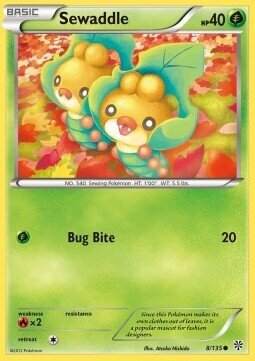 Carta pokemon Sewaddle (PLS 8)-Uragano Plasma-C - lingua ITA-condizione EX