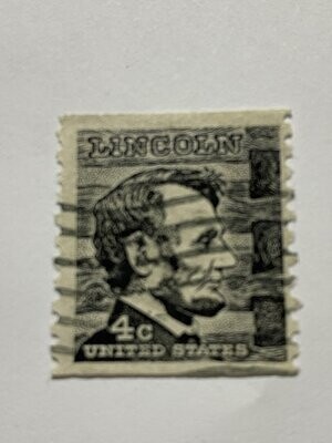 Francobollo - Stati Uniti -Abraham Lincoln President of the U.S.A.-4 C-1966 Usato Non dent. oriz.