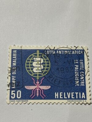 Francobollo - Svizzera - Campagna anti-Malaria - 50 C - 1962 - Usato