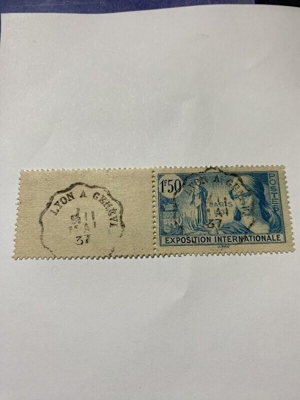 Francobollo - Francia - International Exhibition of Paris - 1,50 FR - 1937 - Usato