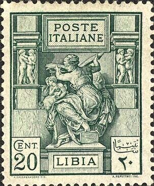 Francobollo - Libia - Libyan Sibyl - 20 C - 1924 - Usato