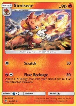 Carta pokemon Simisear (BUS 23)-Ombre Infuocate-U - lingua ITA-condizione NM