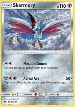 Carta pokemon Skarmory (SUM 88)-Sole e Luna-C - lingua ITA-condizione NM