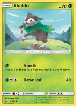 Carta pokemon Skiddo (FLI 9)-Forbidden Light-C - lingua ITA-condizione NM