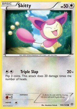 Carta pokemon Skitty (PLS 109)-Uragano Plasma-C - lingua ITA-condizione GD