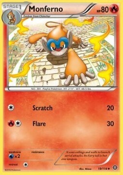 Carta pokemon Monferno (STS 19)-Steam Siege-U - lingua ITA-condizione EX