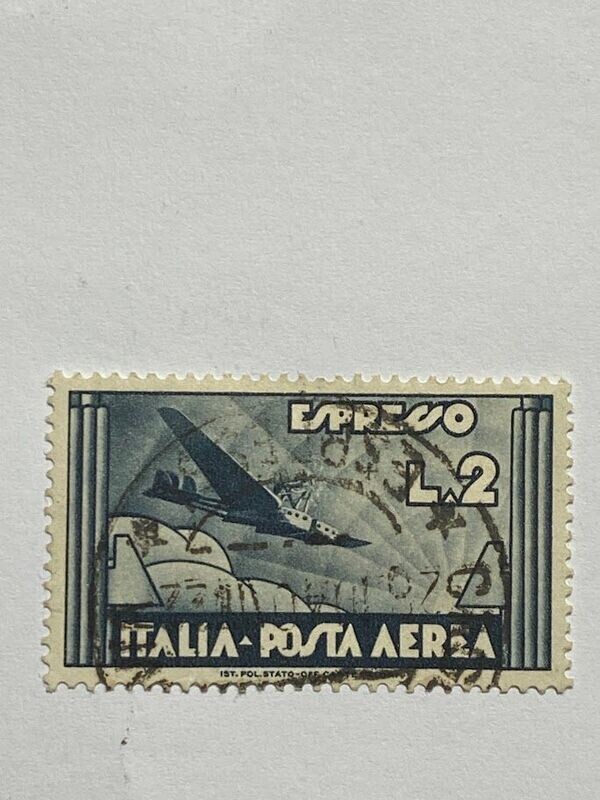 Francobollo - Regno Italia - Airplane in Flight - 2 L. - 1934 - Usato