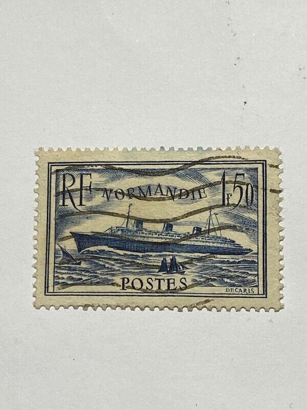 Francobollo - Francia - Liner Normandie - 1,50 FR - 1935 - Usato