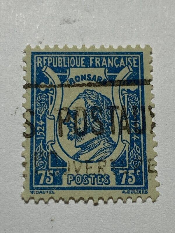 Francobollo - Francia - Pierre de Ronsard (1524-1585) poet - 75 C - 1924 -Usato