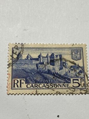 Francobollo - Francia - Carcassonne - 5 FR - 1938 -Usato