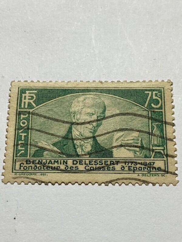 Francobollo - Francia - Benjamin Delessert  - 75 C - 1935 -Usato