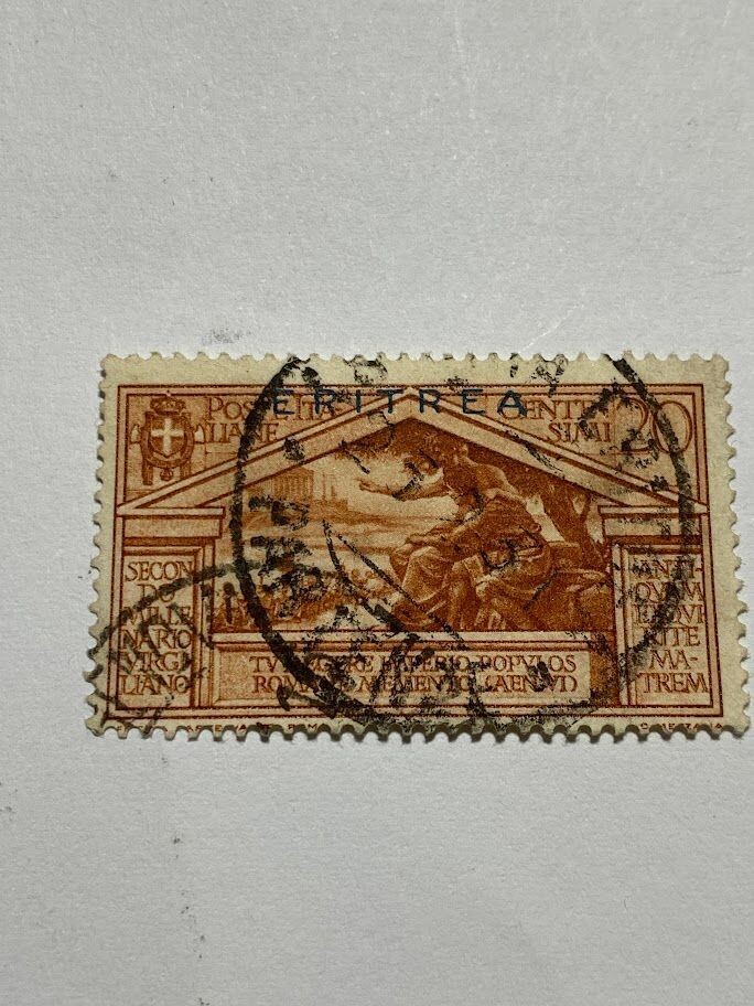 Francobollo - Eritrea - Virgilio sovrastampato ERITREA - 20 C - 1930 -Usato