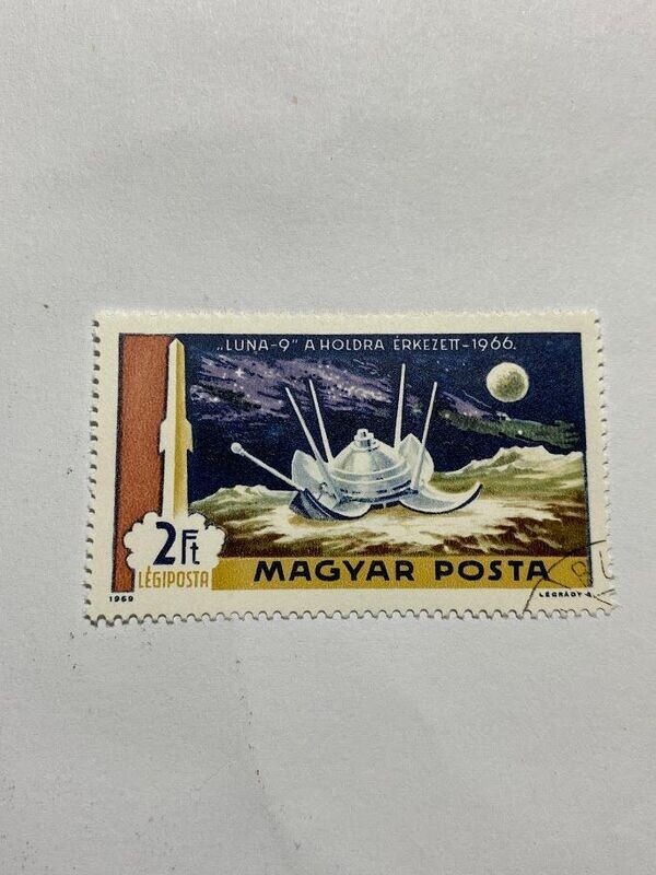Francobollo - Ungheria - Luna 9 Landing on Moon - 2 Ft - 1969 -Non  Usato