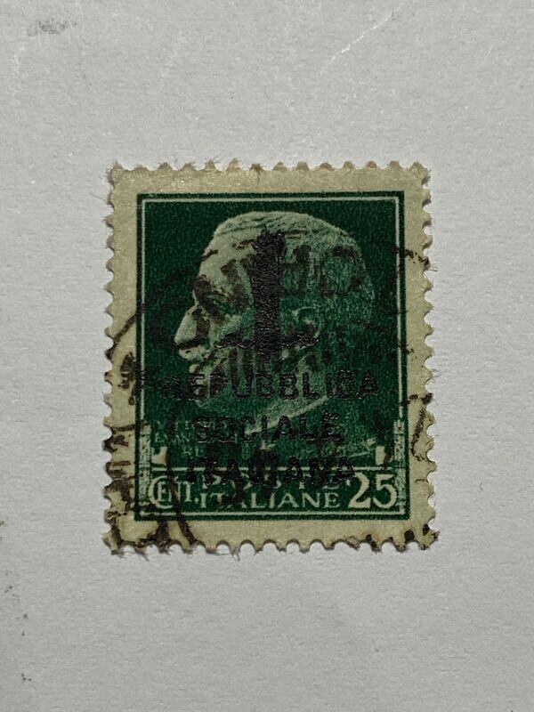 Francobollo - Regno Italia - Imperiale sovr. Rep. Sociale - 25 C - 1944 -Usato