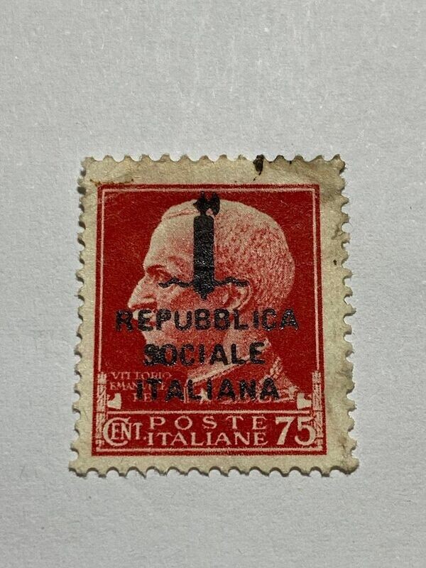 Francobollo - Regno Italia - Imperiale sovr. Rep. Sociale - 75 C - 1944 -Usato