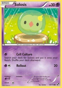 Carta pokemon Solosis (BLW 55)-Nero e Bianco-C - lingua ITA-condizione NM