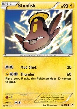 Carta pokemon Stunfisk (NVI 42)-Vittorie Regali-C - lingua ITA-condizione EX
