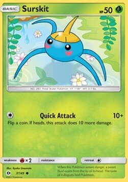 Carta pokemon Surskit (SUM 7)-Sole e Luna-C - lingua ITA-condizione NM