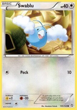 Carta pokemon Swablu (DRX 105)-Stirpe dei Draghi-C - lingua ITA-condizione EX